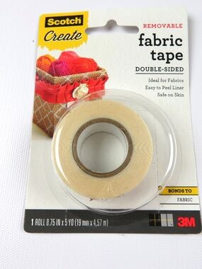 NEW- SCOTCH Removable Double Sided FABRIC tape, 1 roll 0.75" X 5 yards